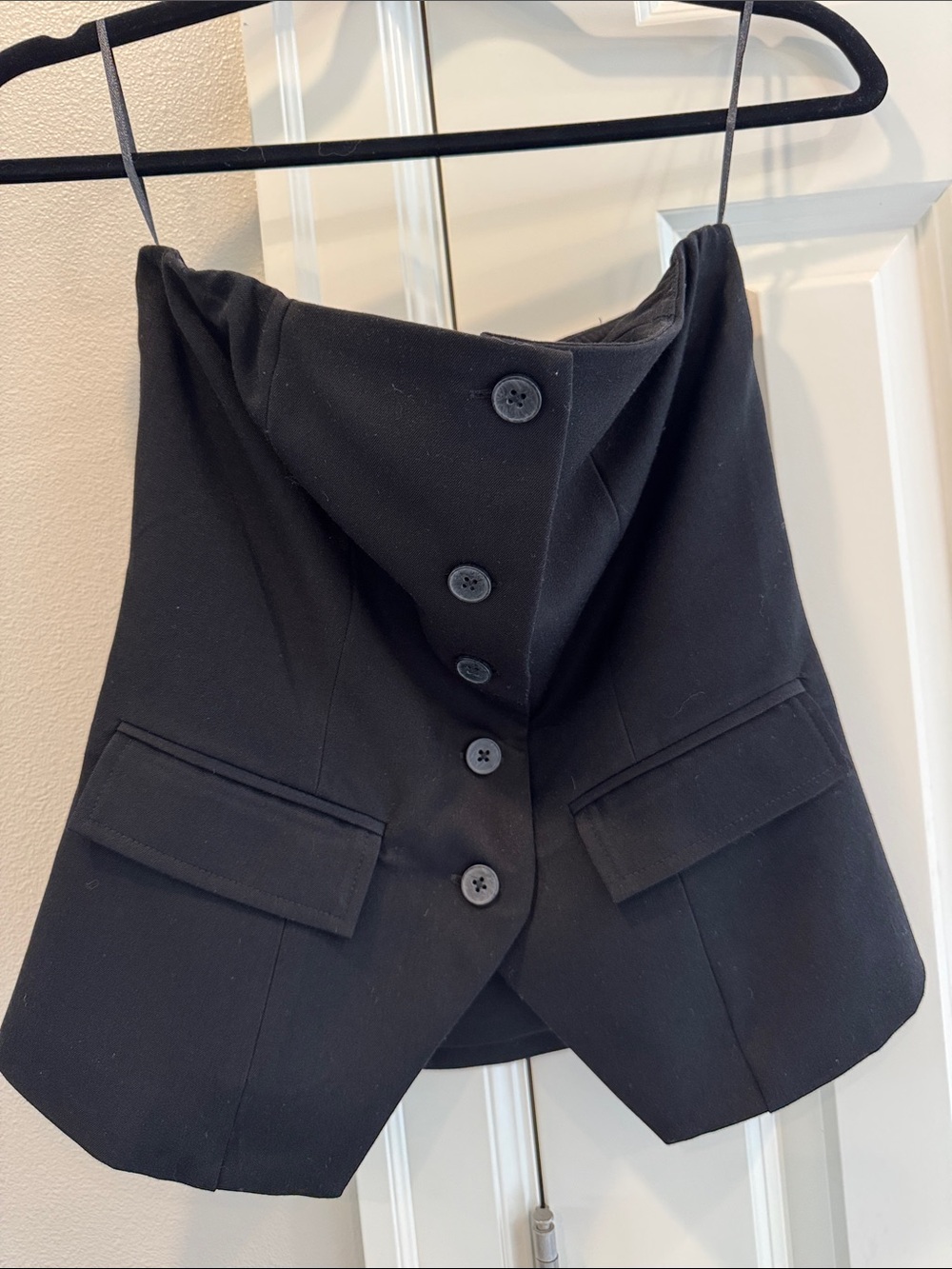Wayf Black 2-Piece Strapless Pantsuit Outfit  XS